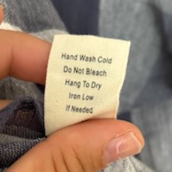 Sweet Wanderer blue plaid one shoulder 100% cotton light weight Large - Picture 5 of 7